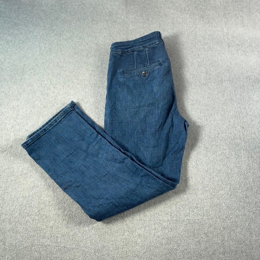 Maeve Anthropologie Straight Leg Jeans Womens 28 Blue Solid High Rise Cropped
